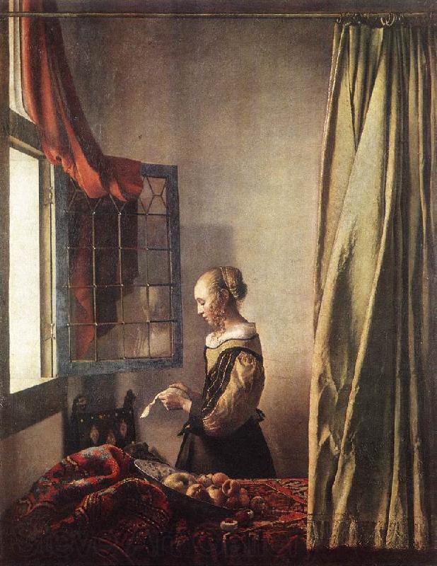 Jan Vermeer Girl Reading a Letter at an Open Window Norge oil painting art